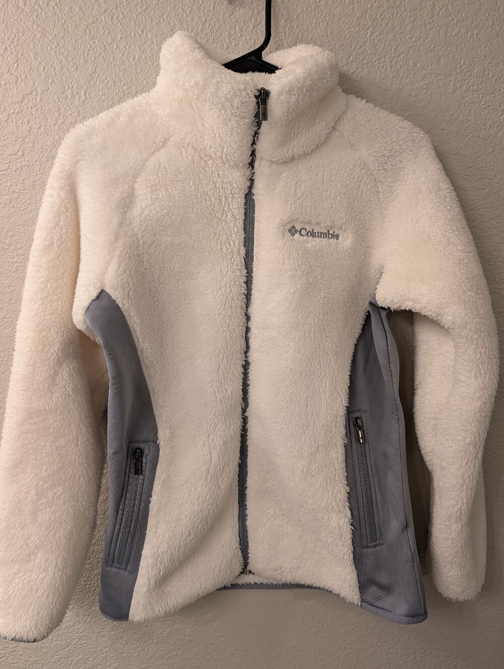 Columbia Snow White Full Zip Fleece Jacket Size Small EUC